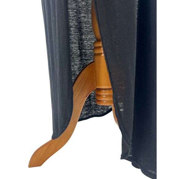 Free People Casual Black Cold Shoulder Side Slits Relaxed Boho Jersey Maxi Dress - Picture 10 of 14